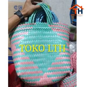 2-583-1.jpg TAS ANYAMAN PLASTIK KECIL / TAS PASAR / KANTONG BELANJA / KERANJANG