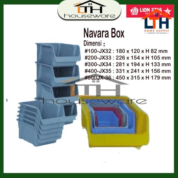 2-630-1.jpg NAVARA BOX 400 KOTAK PENYIMPANAN SUSUN SERBAGUNA LION STAR JX-35