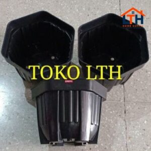 2-691-1.jpg POT SEGI ENAM HITAM 30 CM PLASTIK / POT BUNGA / POT TANAMAN PLASTIK