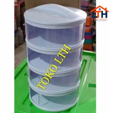 2-732-1.jpg TUDUNG SAJI SUSUN 4 RAK PENUTUP MAKANAN TINGKAT / FOOD COVER TEMPAT LAUK TUTUP MULTI LAYER