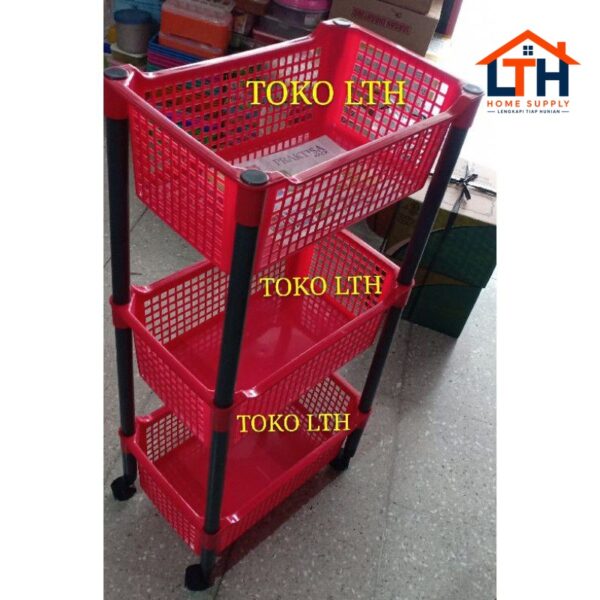 2-741-1.jpg RAK SERBAGUNA SUSUN 3 RODA / RAK DAPUR / KERANJANG SUSUN / RAK DOKUMEN PRAKTISI LION STAR