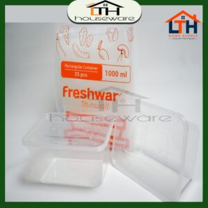 KOTAK MAKANAN PLASTIK FOOD CONTAINER BOX FRESHWARE THINWALL 1000ml