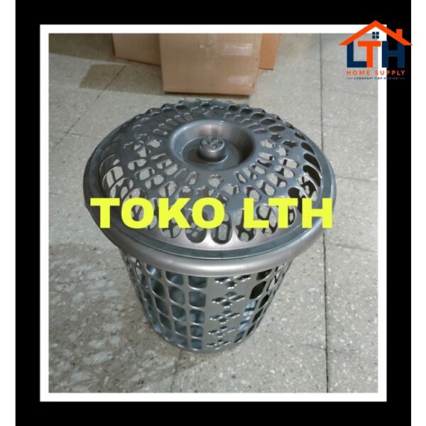 KERANJANG BAJU PAKAIAN KOTOR BULAT TUTUP LAUNDRY BASKET HAMPER