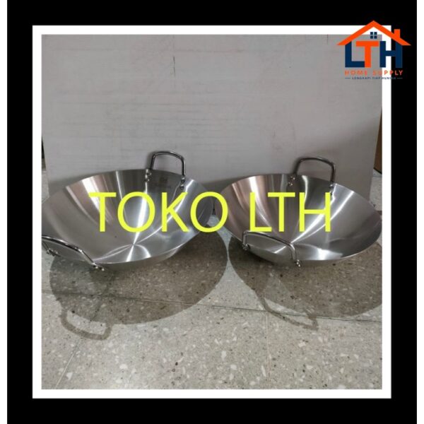 2-807-1.jpg WAJAN KUALI KATEL PENGGORENGAN WOK STAINLESS STEEL TEBAL 34 36 CM