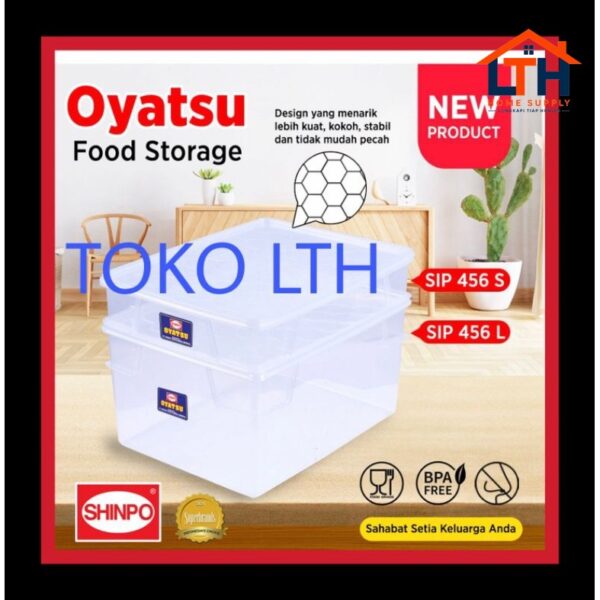 2-813-1.jpg KOTAK TEMPAT DONAT KUE OYATSU SIP 456 S FOOD STORAGE SEALWARE 6.5 LTR SIP456S BOX SERBAGUNA TRANSPARAN SHINPO