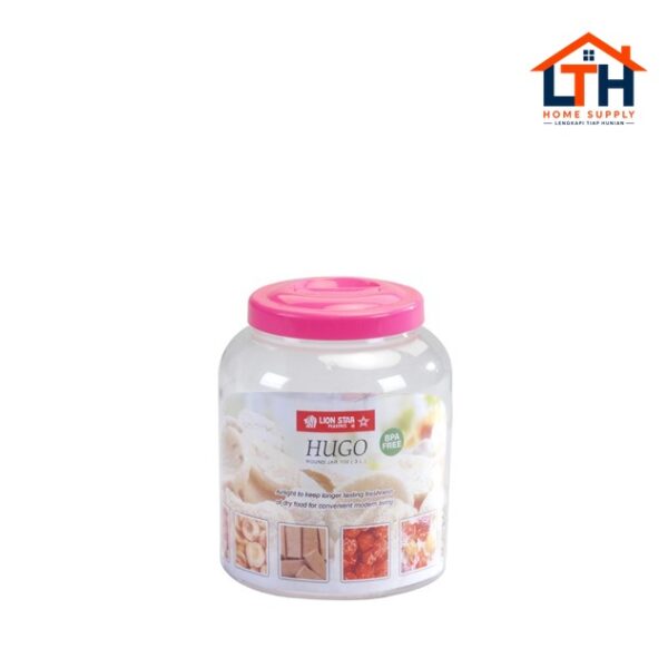 2-84-1.jpg TOPLES PLASTIK / TEMPAT SELAI BULAT 3 LITER HUGO ROUND JAR 100-LION STAR PP-30 KELER KERUPUK l