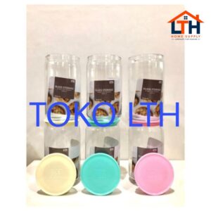 TOPLES KACA POLOS 1000 ML KYOTO B DLX JAR KELER BELING TUTUP PLASTIK KEDAP UDARA