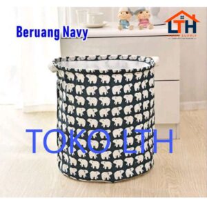 2-880-1.jpg KERANJANG BAJU PAKAIAN KOTOR LIPAT LAUNDRY BASKET BAG KAIN KARUNG MOTIF