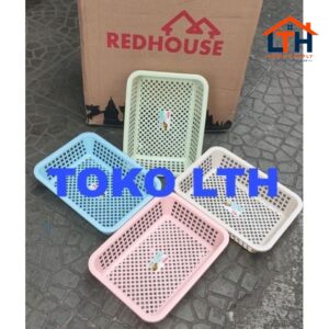 2-889-1.jpg KERANJANG KOTAK SERBAGUNA PLASTIK 512 RED HOUSE TEMPAT SURAT DOKUMEN PARCEL HAMPER