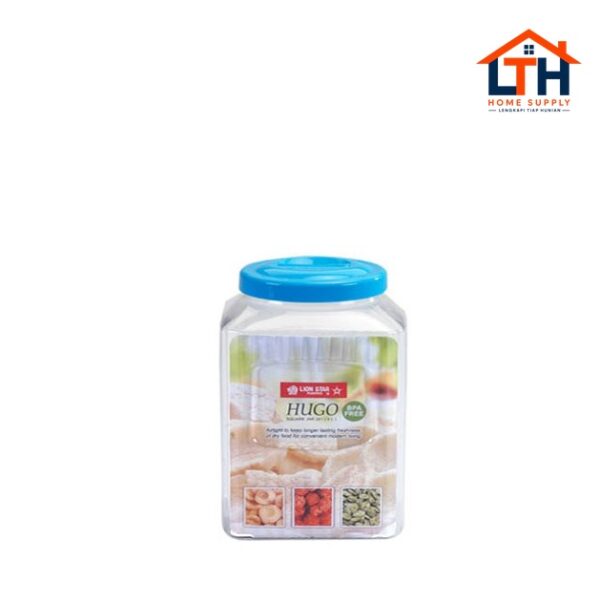 2-92-1.jpg TOPLES PLASTIK / TEMPAT SELAI SEGI 4 LITER HUGO SQUARE JAR 201 -LION STAR PP-51 KELER KERUPUK