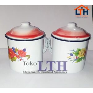 CANGKIR JADUL / MUG JADUL / CANGKIR ENAMEL / CANGKIR KALENG / CANGKIR MUG ENAMEL+TUTUP