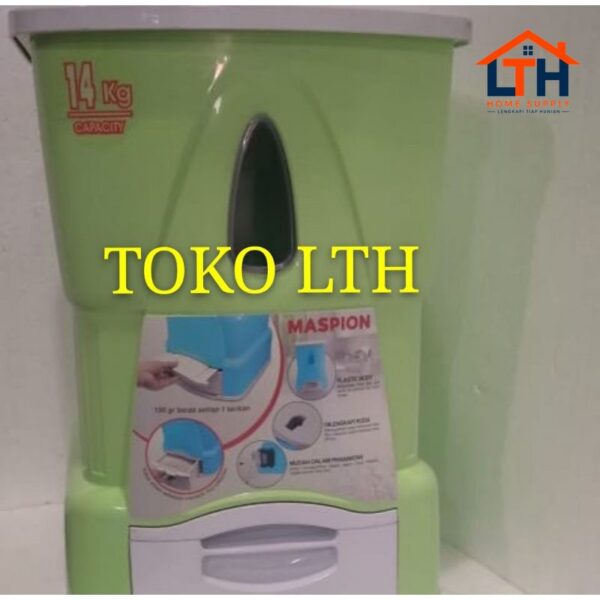 2-971-1.jpg RICE BOX 14 KG PLASTIK MASPION MRD 1400 AP / WADAH TEMPAT BERAS