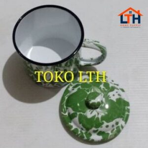 2-988-1.jpg MUG 12 CM LURIK BLIRIK BLURIK CANGKIR TUTUP ENAMEL GELAS KALENG PANCI SENG JADUL