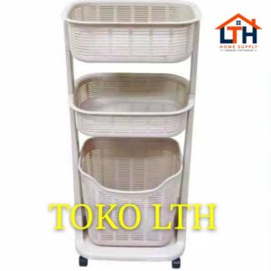 2-991-1.jpg KERANJANG RAK CUCIAN BAJU PAKAIAN KOTOR SUSUN 3 RODA SERBAGUNA LAUNDRY BASKET SHERLENT 6900 HOMMY