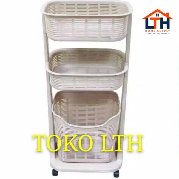 2-991-1.jpg KERANJANG RAK CUCIAN BAJU PAKAIAN KOTOR SUSUN 3 RODA SERBAGUNA LAUNDRY BASKET SHERLENT 6900 HOMMY