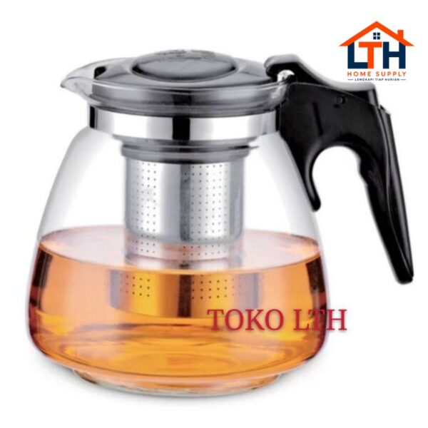 3-106-1.jpg TEKO TEH KOPI SARINGAN 1100 ml / TEA POT KACA / TEKO KACA GELAS