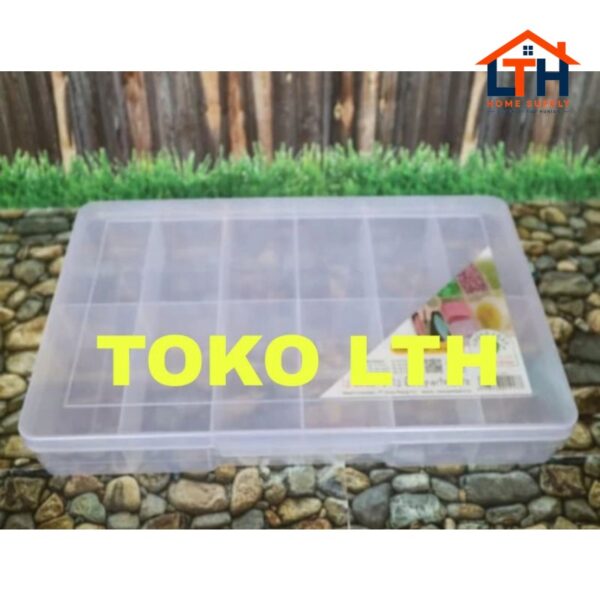3-130-1.jpg KOTAK PERKAKAS REIKO 1417 SEKAT 12 GREEN LEAF / KOTAK SERBAGUNA / BOX