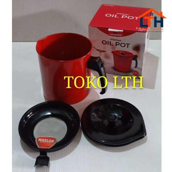 3-164-1.jpg OIL POT 1.5 LTR MASPION SARINGAN MINYAK / TEMPAT MINYAK / WADAH MINYAK GORENG