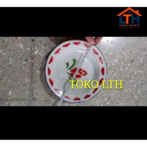 3-207-1.jpg (PER 6 PCS) PIRING JADUL 16 CM ENAMEL KALENG SENG KEMBANG PISIN 16CM