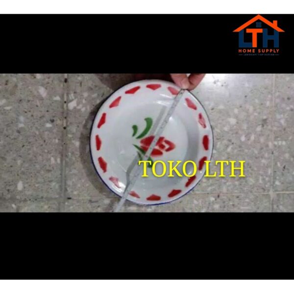 3-207-1.jpg (PER 6 PCS) PIRING JADUL 16 CM ENAMEL KALENG SENG KEMBANG PISIN 16CM