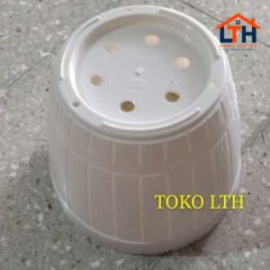 POT PLASTIK GENTONG 22 PUTIH / POT TANAMAN / POT BUNGA