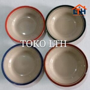 3-275-1.jpg Piring Makan Keramik List Coklat 8inch