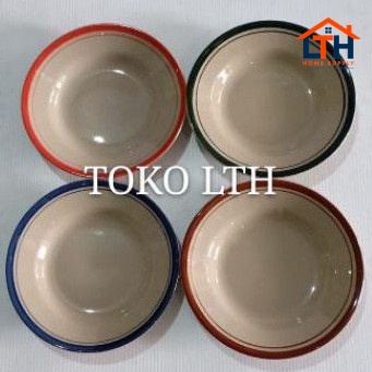 3-275-1.jpg Piring Makan Keramik List Coklat 8inch