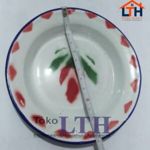 3-346-1.jpg (PER 6 PCS) PIRING PISIN JADUL 14 CM ENAMEL KALENG SENG KEMBANG PANCI RRT 14CM