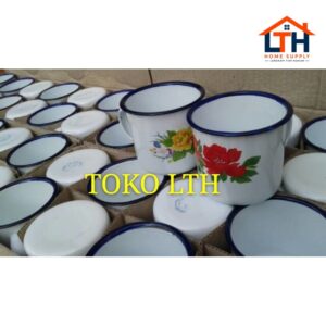 3-362-1.jpg (PER 6 PCS) CANGKIR JADUL MINI 6 CM KEMBANG / MUG ENAMEL GELAS KALENG PANCI