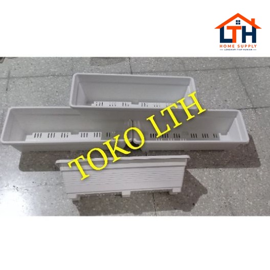 3-387-1.jpg Pot Bunga Segi Panjang - Putih