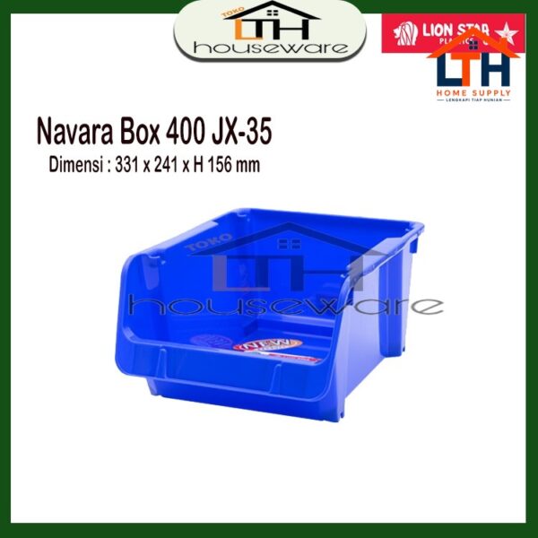 3-415-1.jpg NAVARA BOX 400 KOTAK PENYIMPANAN SUSUN SERBAGUNA LION STAR JX-35