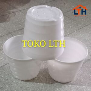 POT BUNGA MADO 27 PUTIH / POT TANAMAN PLASTIK
