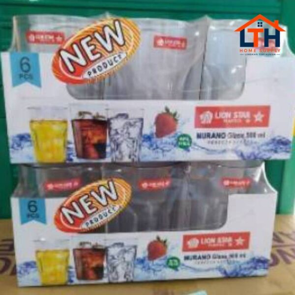 3-469-1.jpg 3 PCS GELAS PLASTIK MURANO 500 ml LION STAR /GELAS MIKA/AKRILIK