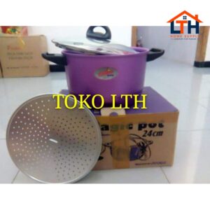 3-478-1.jpg PANCI DANDANG LANGSENG KUKUS STEAMER 24 26 CM TUTUP KACA ALUMUNIUM MASPION MAGIC POT ALCOR