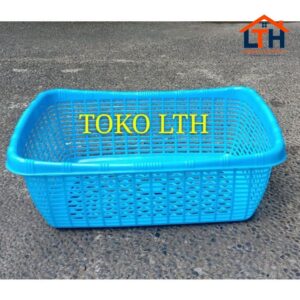 3-479-1.jpg KERANJANG RIGEN PAKAIAN BAJU LAUNDRY PLASTIK PERSEGI SERBAGUNA / BASKET KOTAK PENYIMPANAN