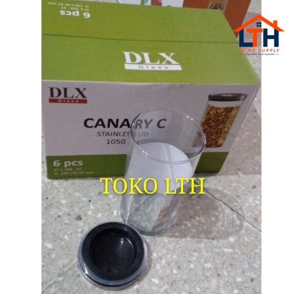 3-484-1.jpg TOPLES JAR KELER KACA BELING 1050 ML STAINLESS CANARY C KEDAP UDARA SEAL CANISTER