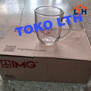 3-519-1.jpg 6 PCS CANGKIR GELAS GAGANG KOPI TEH BELING KACA POLOS MUG KOPIKU