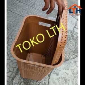 3-520-1.jpg KERANJANG BAJU PAKAIAN KOTOR MOTIF ROTAN BESAR SERBAGUNA LAUNDRY BASKET BAG