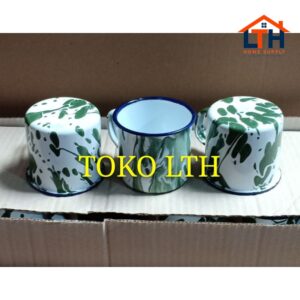 PER 6 PCS CANGKIR JADUL LURIK BLIRIK BLURIK / GELAS KALENG PANCI SENG ENAMEL