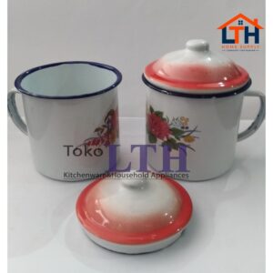 CANGKIR JADUL / MUG JADUL / CANGKIR ENAMEL / CANGKIR KALENG / CANGKIR MUG ENAMEL+TUTUP