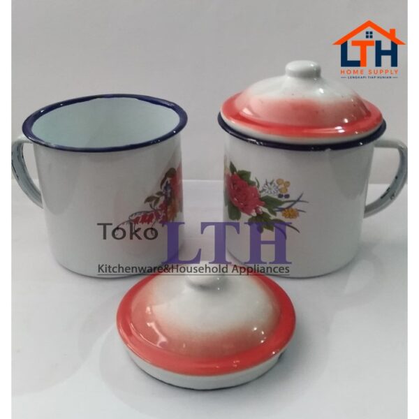 CANGKIR JADUL / MUG JADUL / CANGKIR ENAMEL / CANGKIR KALENG / CANGKIR MUG ENAMEL+TUTUP