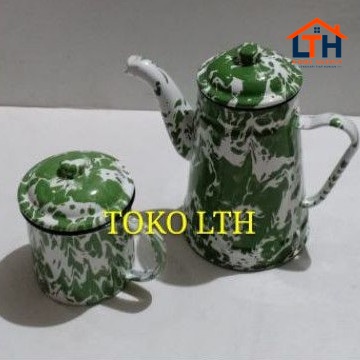 3-642-1.jpg MUG 8 CM LURIK BLIRIK BLURIK CANGKIR TUTUP ENAMEL GELAS KALENG PANCI SENG JADUL