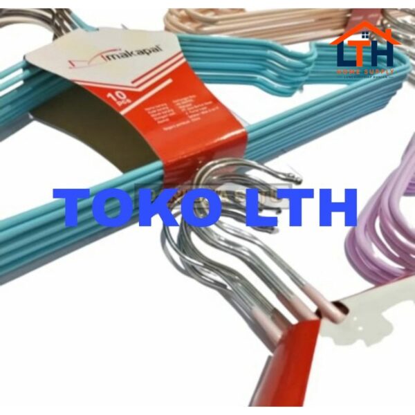 3-652-1.jpg 10 PCS HANGER BAJU DEWASA STAINLESS LAPIS KARET