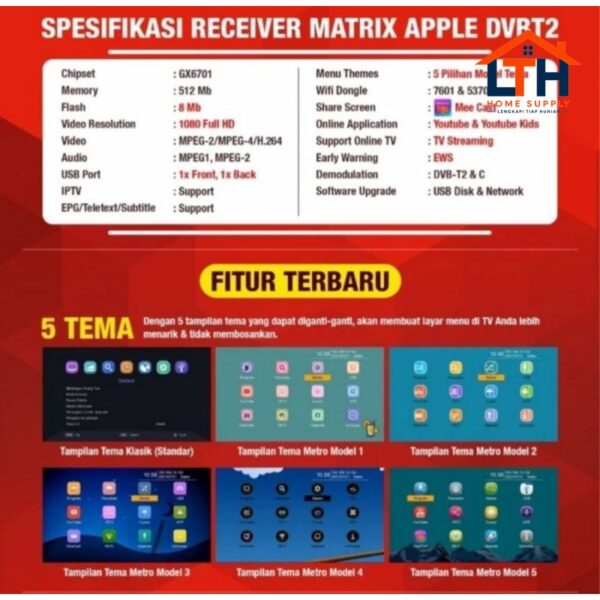 3-673-1.jpg SET TOP BOX STB DIGITAL MATRIX APPLE MERAH HD DVB-T2 RECEIVER
