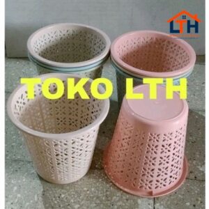 KERANJANG SAMPAH PLASTIK BULAT WARNA / TEMPAT SAMPAH KECIL TEBAL