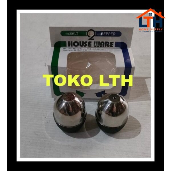 3-713-1.jpg 2 PCS TANICA SALT AND PEPPER SHAKER TEMPAT BUMBU GARAM MERICA LADA STAINLESS
