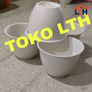 3-726-1.jpg POT TAWON MADU TULIP 30 PUTIH PLASTIK POT BUNGA TANAMAN BESAR