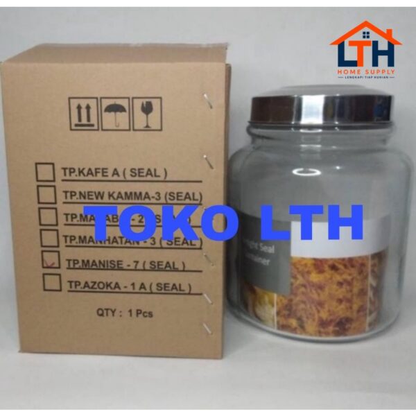 3-727-1.jpg TOPLES KACA KERUPUK MANISE 7 SEAL 5.5 LTR DLX GLASS JAR CANISTER POLOS