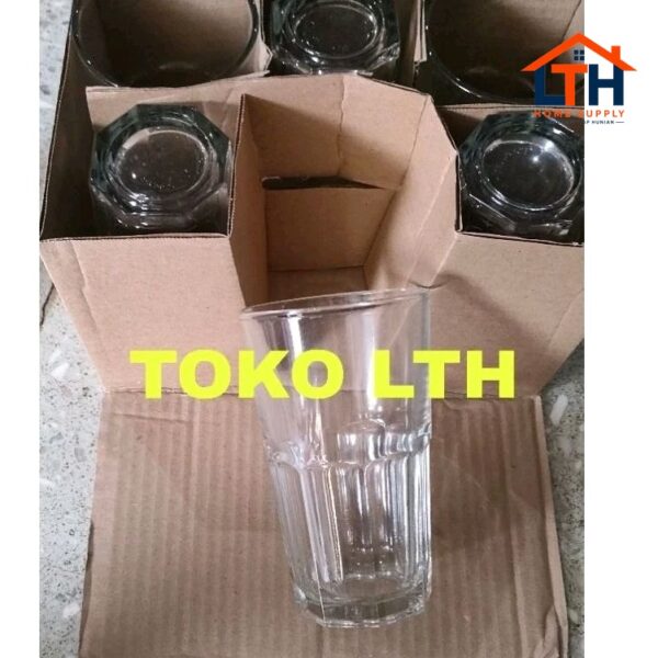 3-732-1.jpg 6 PCS GELAS CAFE JUS KOPI TEH RESTO 350 ML T 1376 GLASS MINUM BELING KACA T1376