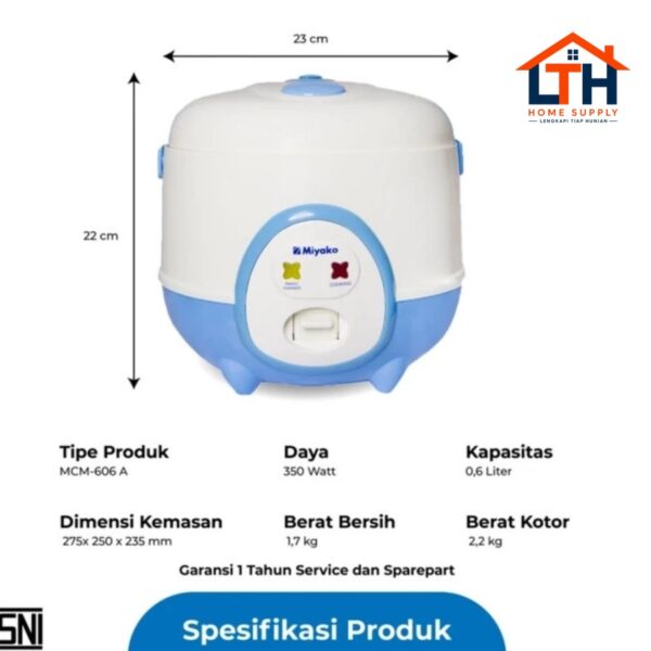 3-753-1.jpg MAGIC COM MIYAKO MCM 606A WARMER PLUS 0.6 LTR RICE COOKER MINI PENANAK